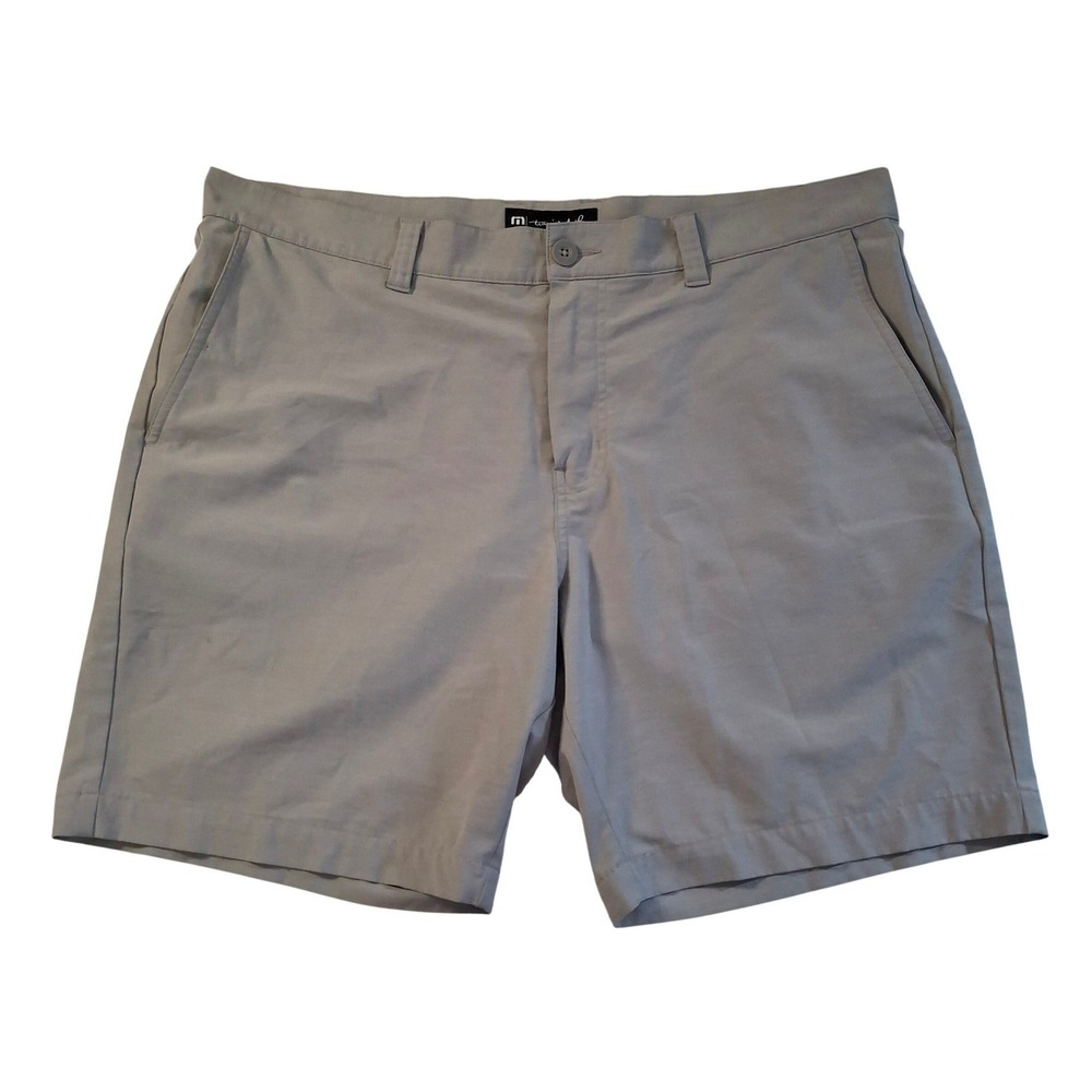 Travis Mathew Golf Shorts Men's‎ 38 Gray Performance Stretch Flat Front